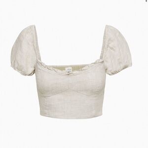 Aritzia Wilfred Wander Linen Blouse in Natural Ecru
